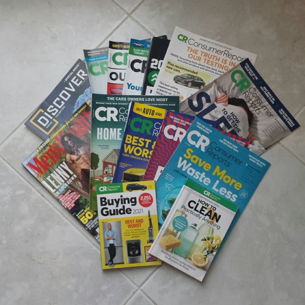 12 Consumer Reports Magazines and 2 Others